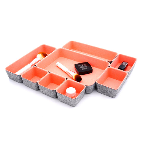 8 Piece Desk Drawer Organizer Trays